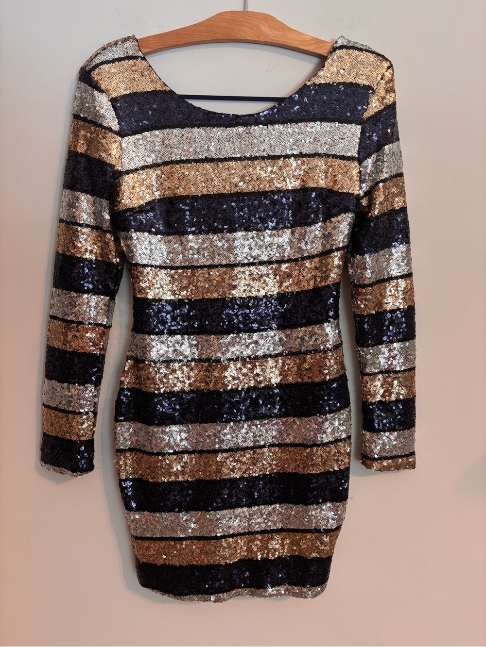 Xtaren Striped Sequined Dress